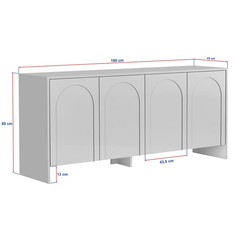 Nelora Konsolbord 180 cm - Hvid - Opbevaring - Opbevaringsmøbler - Skænke & sideboards