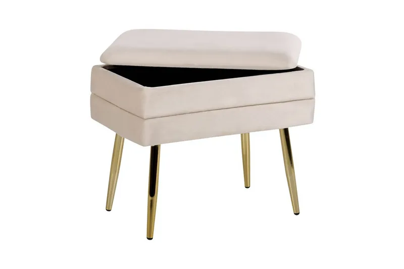 Opbevaringsbænk Odessa Beige/guld - Beige/guld - Opbevaring - Opbevaringsmøbler - Kister