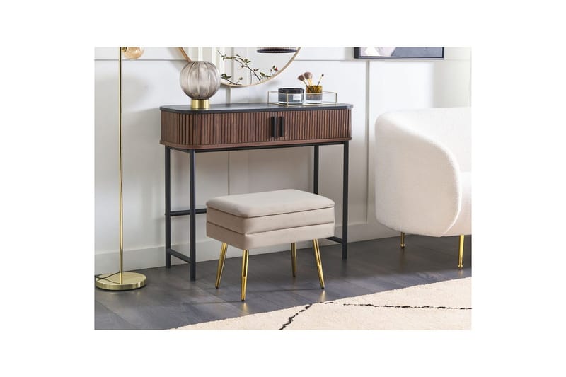 Opbevaringsbænk Odessa Beige/guld - Beige/guld - Opbevaring - Opbevaringsmøbler - Kister