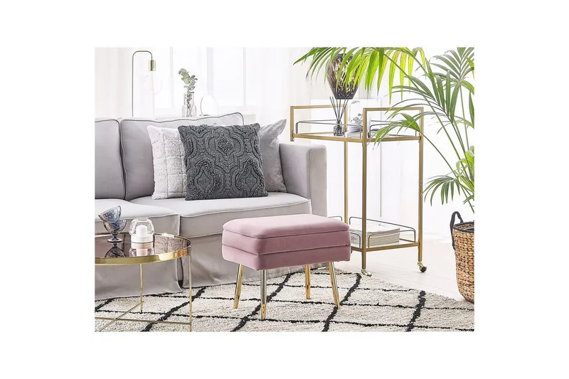 Opbevaringsbænk Odessa Rosa/guld - Rosa/guld - Opbevaring - Opbevaringsmøbler - Kister