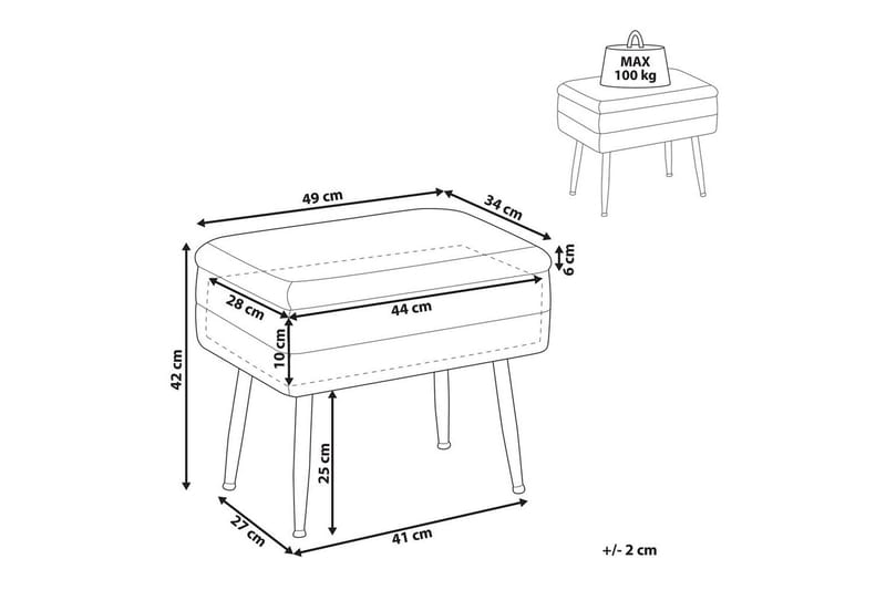 Opbevaringsbænk Odessa Rosa/guld - Rosa/guld - Opbevaring - Opbevaringsmøbler - Kister