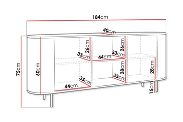 Pantego Skænk 184x40 cm - Opbevaring - Opbevaringsmøbler - Skænke & sideboards