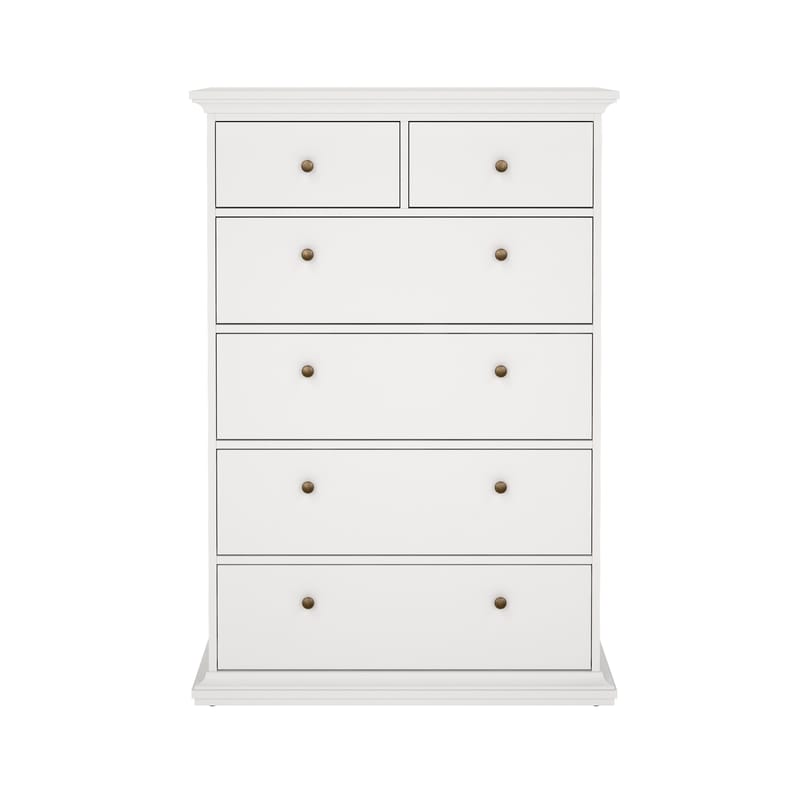 Paris Kommode med 6 skuffer 96x48x140 cm - Opbevaring - Opbevaringsmøbler - Kommode