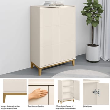 Pelle højskab 80x121 cm - Kashmir og eg - Opbevaring - Opbevaringsmøbler - Skænke & sideboards