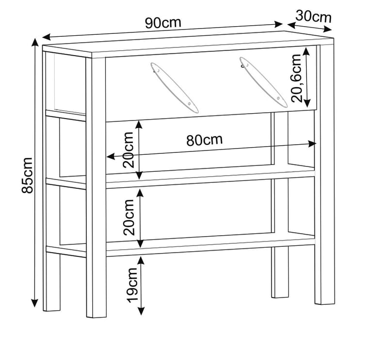 Relon Kommode 90x85x30 cm - Hvid - Opbevaring - Opbevaringsmøbler - Skænke & sideboards