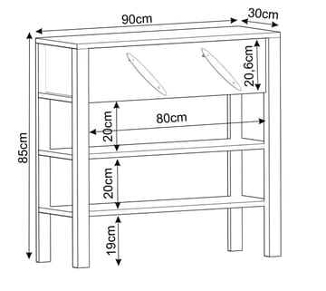Relon Kommode 90x85x30 cm - Travertin - Opbevaring - Opbevaringsmøbler - Skænke & sideboards