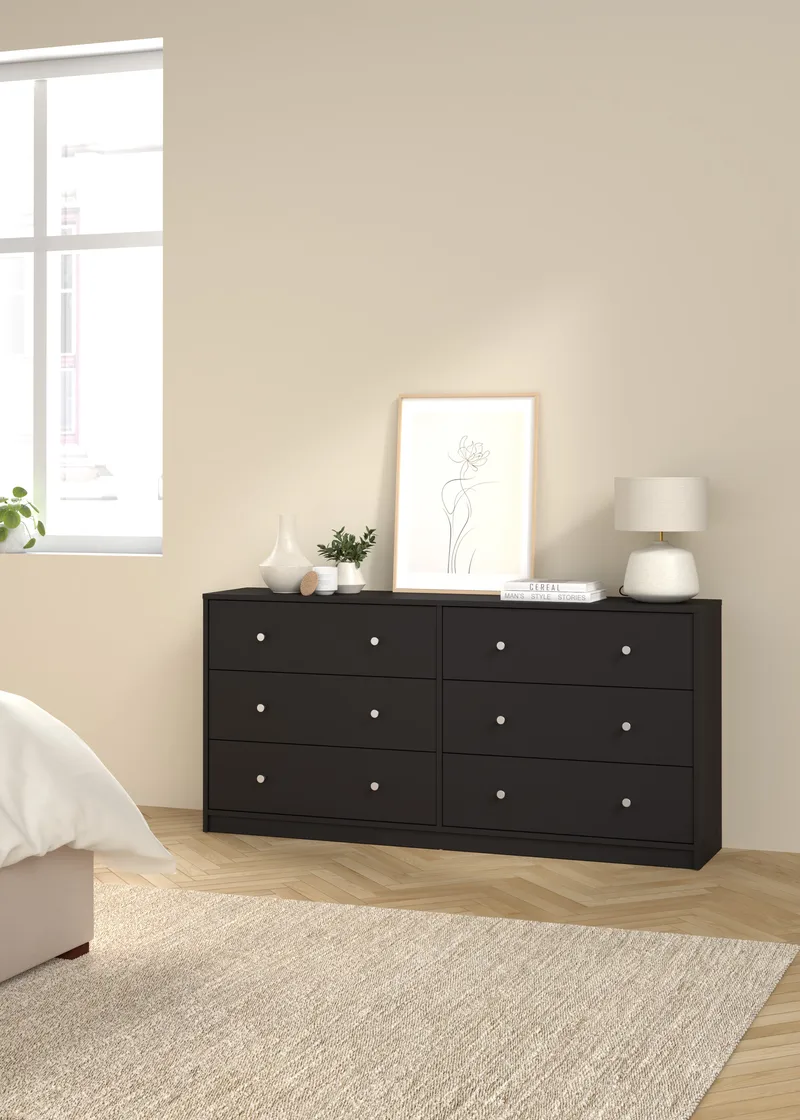 Renor Kommode dobbelt kommode med 6 skuffer 143x30x68 cm - Opbevaring - Opbevaringsmøbler - Kommode