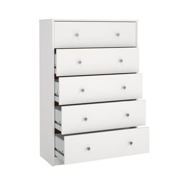 Renor Kommode med 5 skuffer Hvid 72x30x108 cm - Opbevaring - Opbevaringsmøbler - Kommode