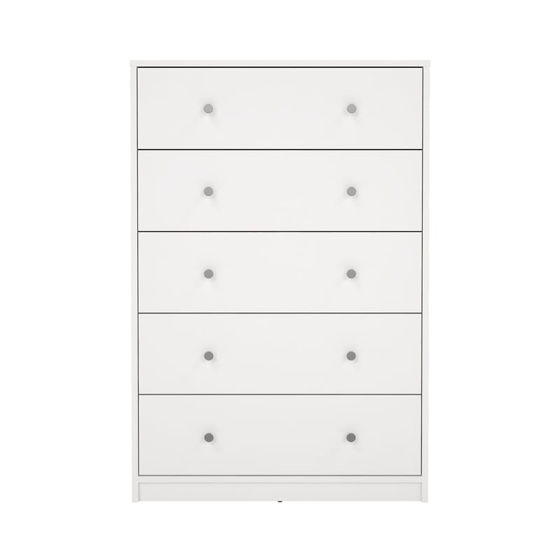 Renor Kommode med 5 skuffer Hvid 72x30x108 cm - Opbevaring - Opbevaringsmøbler - Kommode