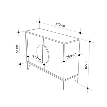 Rolina Konsolbord 110 cm - Lys mokka Hvid - Opbevaring - Opbevaringsmøbler - Skænke & sideboards