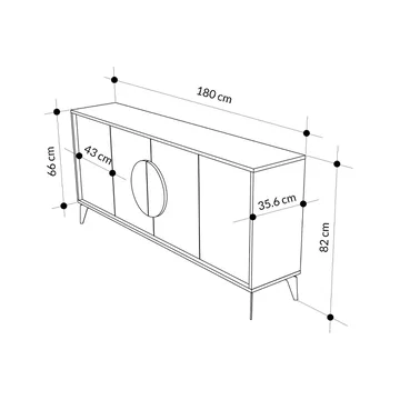 Rolina Konsolbord 180 cm - Hitit - Opbevaring - Opbevaringsmøbler - Skænke & sideboards