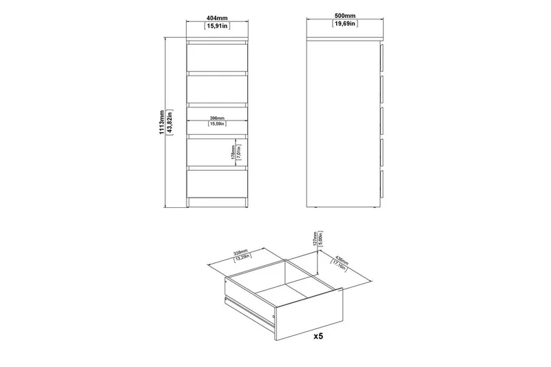 Salomns kommode 111,3 cm - Hvid højglans - Opbevaring - Opbevaringsmøbler - Kommode