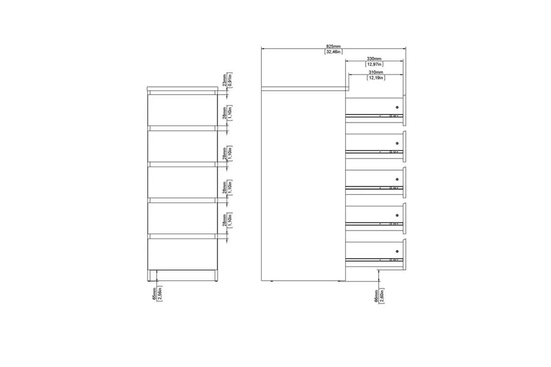 Salomns kommode 111,3 cm - Hvid højglans - Opbevaring - Opbevaringsmøbler - Kommode