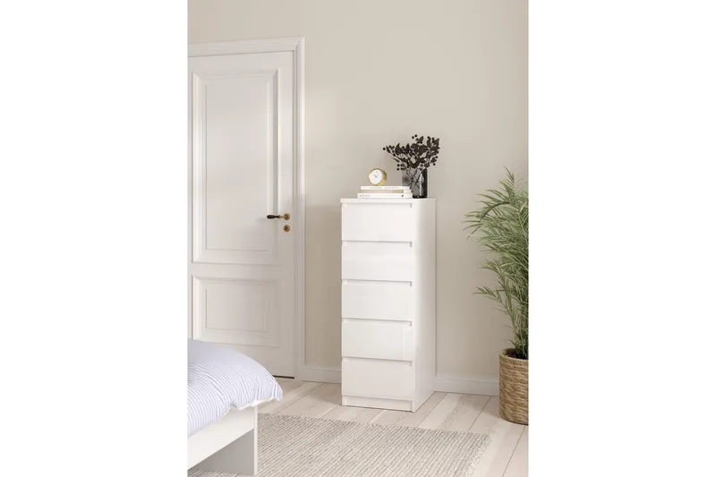 Salomns kommode 111,3 cm - Hvid højglans - Opbevaring - Opbevaringsmøbler - Kommode