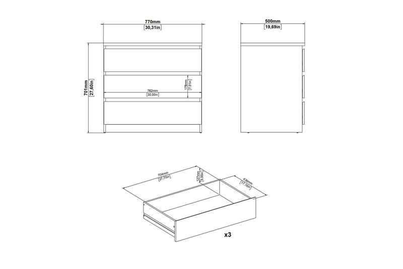 Salomns Kommode 77 cm - Hvid - Opbevaring - Opbevaringsmøbler - Kommode