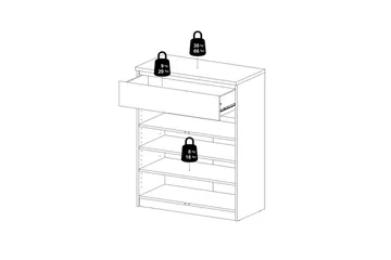 Salomns Skænk 80,4x40 cm - Hvid - Opbevaring - Opbevaringsmøbler - Skænke & sideboards