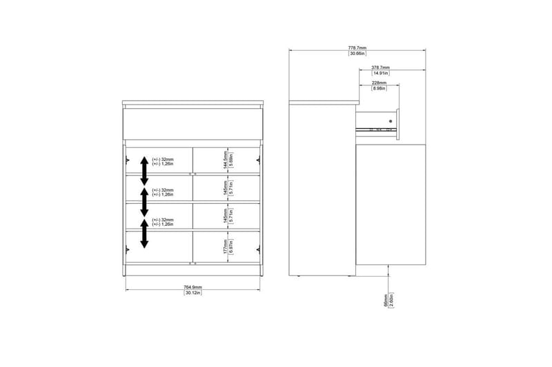 Salomns Skænk 80,4x40 cm - Hvid - Opbevaring - Opbevaringsmøbler - Skænke & sideboards