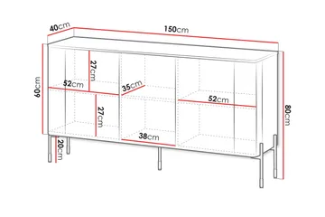 Sherie Skænk 150x40 cm - Sort - Opbevaring - Opbevaringsmøbler - Skænke & sideboards