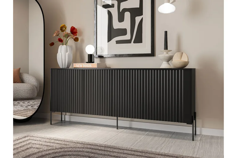 Sherie Skænk 190x40 cm, Musta