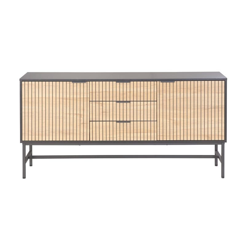 Side Board HOME4YOU 150x40x75 cm - sort / lyst træ - Opbevaring - Opbevaringsmøbler - Skænke & sideboards