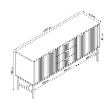 Side Board HOME4YOU - sort / lyst træ - Opbevaring - Opbevaringsmøbler - Skænke & sideboards
