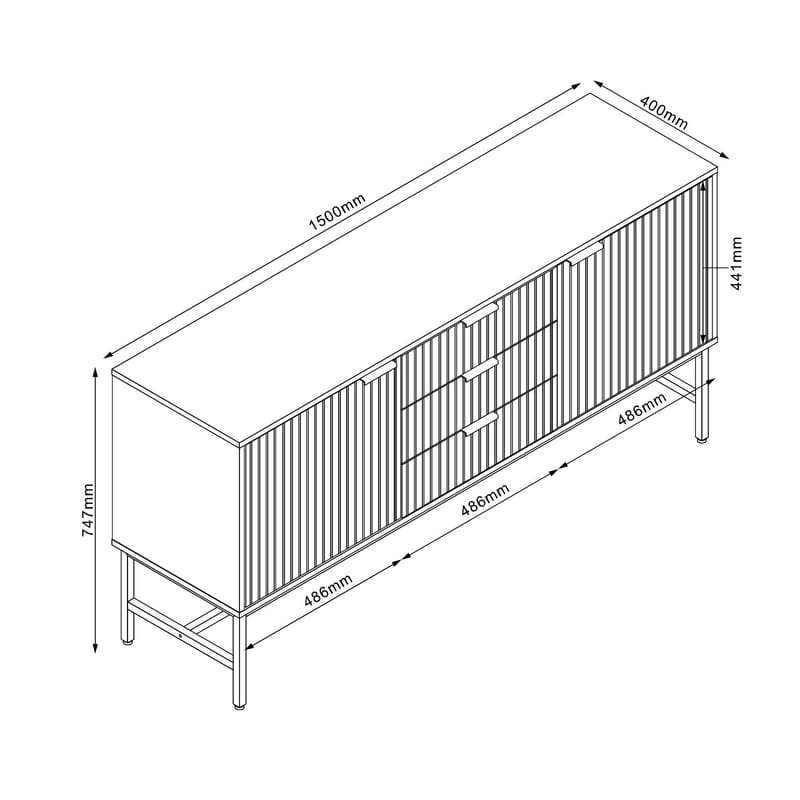 Side Board HOME4YOU - sort / lyst træ - Opbevaring - Opbevaringsmøbler - Skænke & sideboards