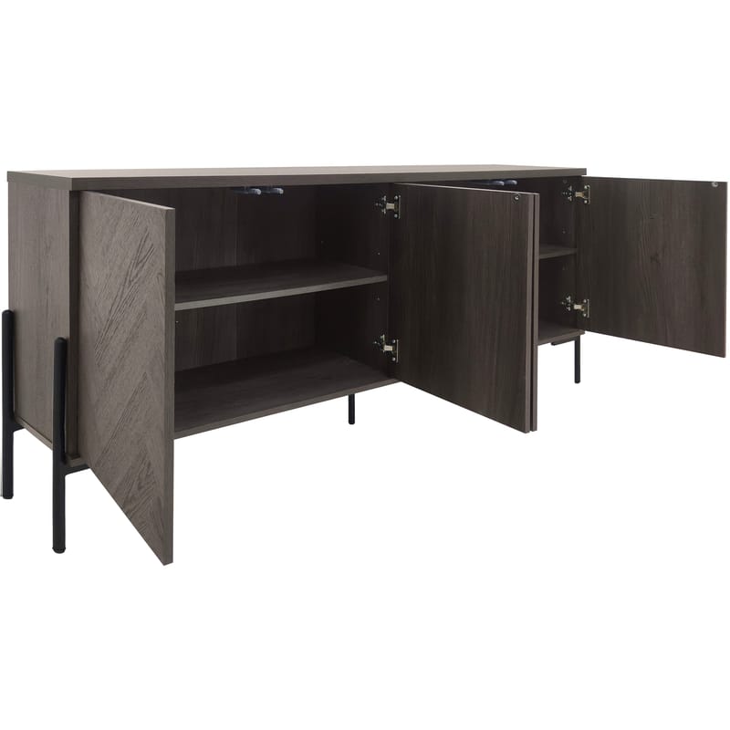 Sideboard Loft24 Vitt fiskbensmönster/vit ek - Hvid eg i sildebensmønster / hvid eg - Opbevaring - Opbevaringsmøbler - Skænke & sideboards