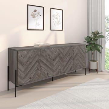 Sideboard Loft24 Vitt fiskbensmönster/vit ek - Hvid eg i sildebensmønster / hvid eg - Opbevaring - Opbevaringsmøbler - Skænke & sideboards
