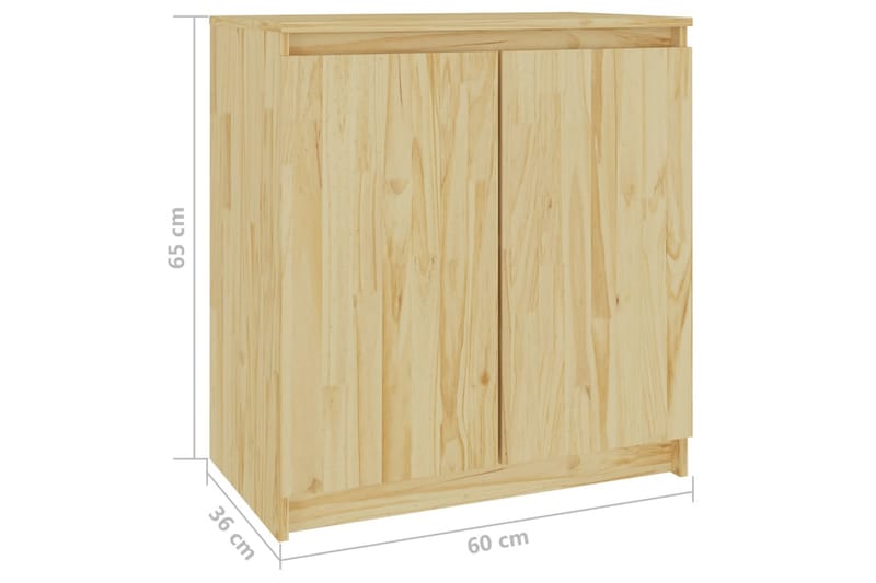 sideskab 60x36x65 cm massivt fyrretræ - Brun - Skænke & sideboards