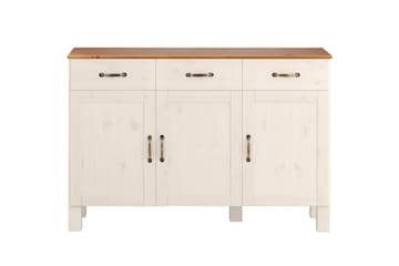Skænk & skænkesektion Loft24 Skænk Alby 125x38x85 cm, hvid/honning Vit,Natur - Opbevaring - Opbevaringsmøbler - Skænke & sideboards