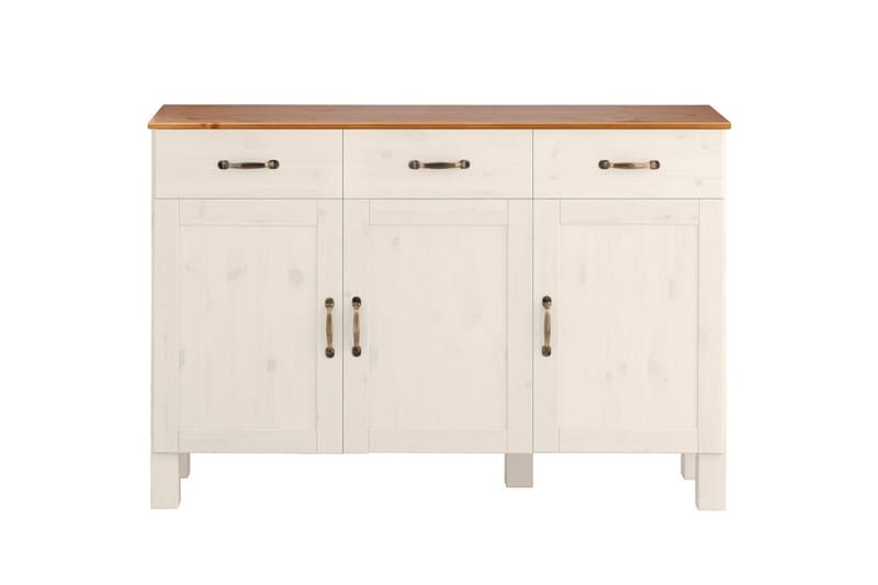 Skænk & skænkesektion Loft24 Skænk Alby 125x38x85 cm, hvid/honning Vit,Natur - Opbevaring - Opbevaringsmøbler - Skænke & sideboards