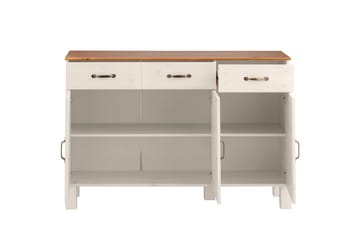 Skænk & skænkesektion Loft24 Skænk Alby 125x38x85 cm, hvid/honning Vit,Natur - Opbevaring - Opbevaringsmøbler - Skænke & sideboards