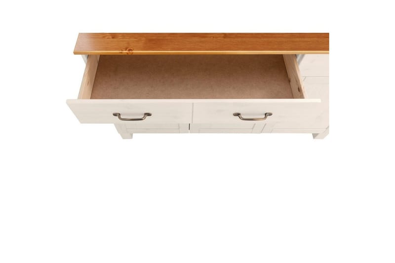 Skænk & skænkesektion Loft24 Skænk Alby 125x38x85 cm, hvid/honning Vit,Natur - Opbevaring - Opbevaringsmøbler - Skænke & sideboards