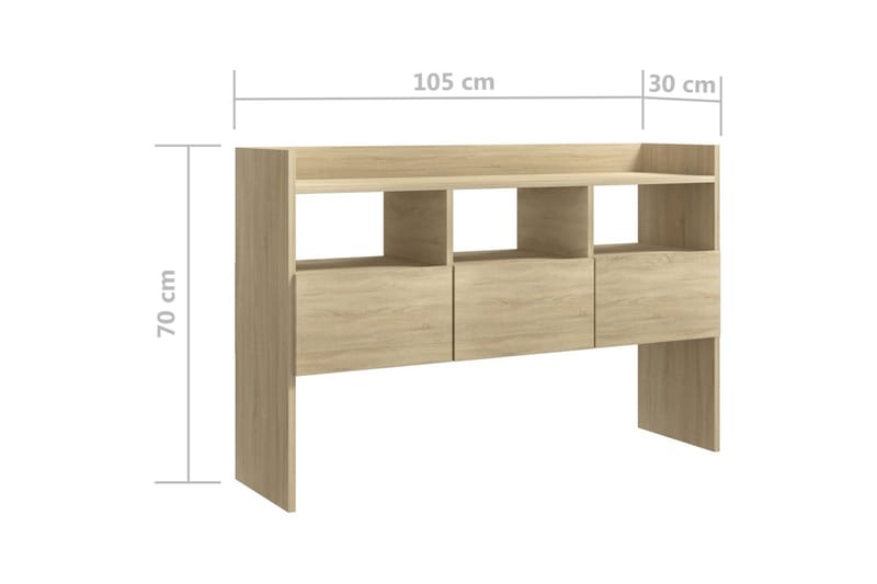 skænk 105x30x70 cm spånplade sonoma-eg - Brun - Skænke & sideboards