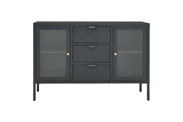 skænk 105x35x70 cm stål og glas antracitgrå - Antracit - Opbevaring - Opbevaringsmøbler - Skænke & sideboards