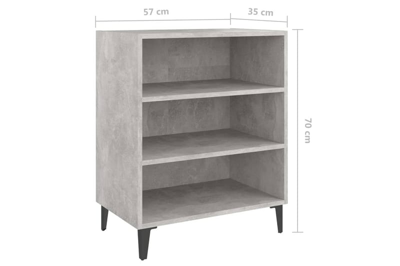 skænk 57x35x70 cm spånplade betongrå - Grå - Skænke & sideboards