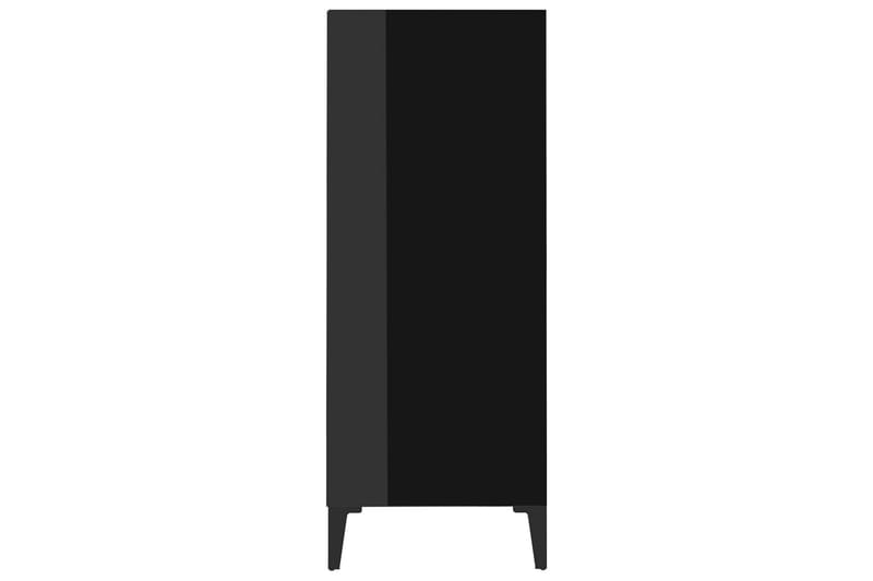 skænk 57x35x90 cm spånplade sort højglans - Sort - Skænke & sideboards