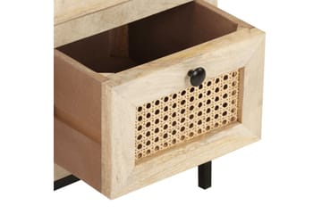 Skænk 60x35x70 cm massivt Mangotræ og Naturligt Rørflet - Brun - Opbevaring - Opbevaringsmøbler - Skænke & sideboards