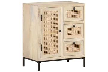 Skænk 60x35x70 cm massivt Mangotræ og Naturligt Rørflet - Brun - Opbevaring - Opbevaringsmøbler - Skænke & sideboards