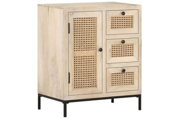 Skænk 60x35x70 cm massivt Mangotræ og Naturligt Rørflet - Brun - Opbevaring - Opbevaringsmøbler - Skænke & sideboards