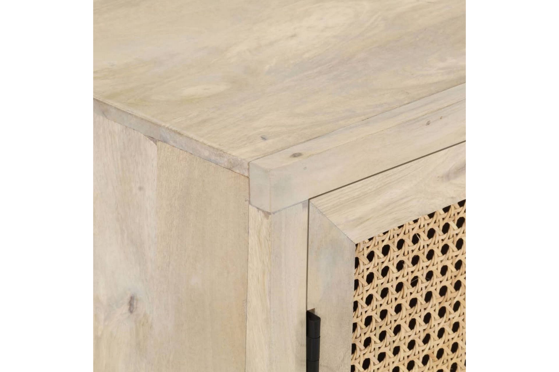 Skænk 60x35x70 cm massivt Mangotræ og Naturligt Rørflet - Brun - Opbevaring - Opbevaringsmøbler - Skænke & sideboards