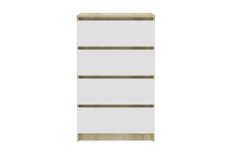Skænk 70 x 40 x 97 cm spånplade hvid og sonoma-eg - Flerfarvet - Skænke & sideboards