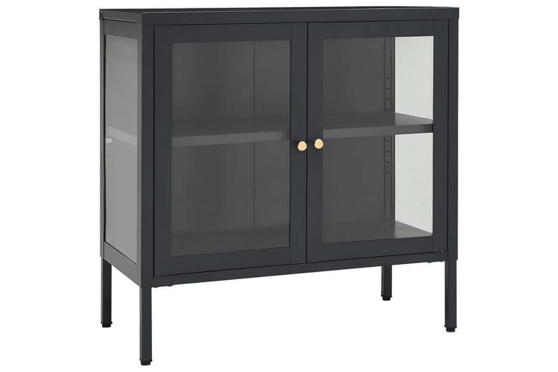 skænk 70x35x70 cm stål og glas antracitgrå - Antracit - Opbevaring - Opbevaringsmøbler - Skænke & sideboards