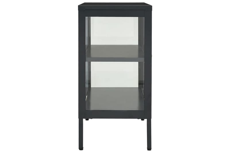 skænk 70x35x70 cm stål og glas antracitgrå - Antracit - Opbevaring - Opbevaringsmøbler - Skænke & sideboards