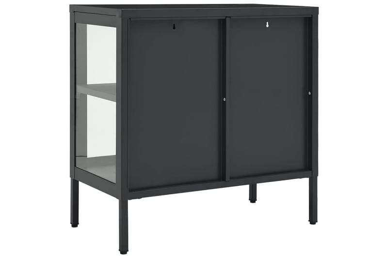 skænk 70x35x70 cm stål og glas antracitgrå - Antracit - Opbevaring - Opbevaringsmøbler - Skænke & sideboards