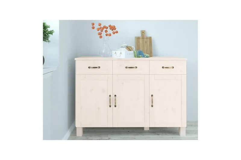 Skænk Alby 125x38x85 cm, Hvid - 125x38x85 cm, Hvid - Opbevaring - Opbevaringsmøbler - Skænke & sideboards