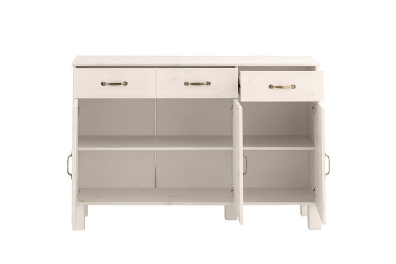 Skænk Alby 125x38x85 cm, Hvid - 125x38x85 cm, Hvid - Opbevaring - Opbevaringsmøbler - Skænke & sideboards