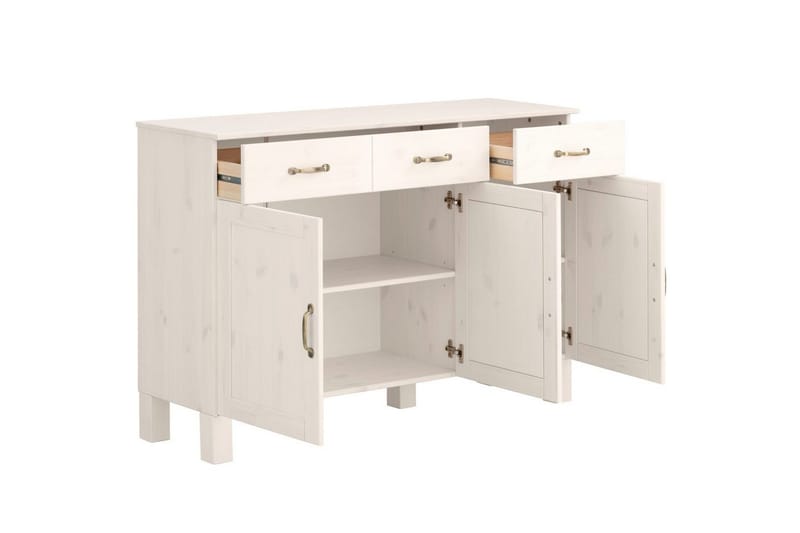 Skænk Alby 125x38x85 cm, Hvid - 125x38x85 cm, Hvid - Opbevaring - Opbevaringsmøbler - Skænke & sideboards