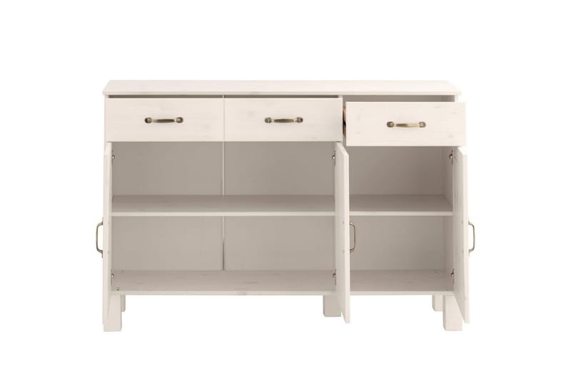 Skænk Alby 125x38x85 cm, Hvid - 125x38x85 cm, Hvid - Opbevaring - Opbevaringsmøbler - Skænke & sideboards