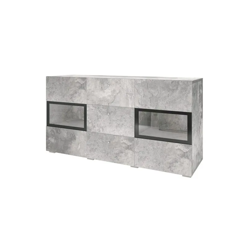 Skænk Baros 2 Døre med 3 Skuffer - Betonlys - Opbevaring - Opbevaringsmøbler - Skænke & sideboards